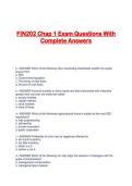 FIN202 Chap 1 Exam Questions With Complete Answers