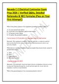 Nevada C-2 Electrical Contractor Exam Prep 2026 &vert; Verified Q&As&comma; Detailed Rationales & NEC Formulas &lpar;Pass on Your First Attempt&excl;&rpar;