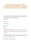 BSN HESI 266 MED SURG EXAM&NewLine;QUESTIONS WITH CORRECT ANSWERS&NewLine;&lpar;LATEST 2026 &sol; 2027&rpar;&comma; &lpar;A&plus; GUARANTEE&rpar;&period;