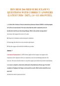 BSN HESI 266 MED SURG EXAM V1&NewLine;QUESTIONS WITH CORRECT ANSWERS&NewLine;&lpar;LATEST 2026 &sol; 2027&rpar;&comma; &lpar;A&plus; GUARANTEE&rpar;&period;