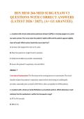 BSN HESI 266 MED SURG EXAM V3&NewLine;QUESTIONS WITH CORRECT ANSWERS&NewLine;&lpar;LATEST 2026 &sol; 2027&rpar;&comma; &lpar;A&plus; GUARANTEE&rpar;&period;