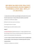 BSN HESI 266 MED SURG PRACTICE&NewLine;EXAM QUESTIONS WITH CORRECT&NewLine;ANSWERS &lpar;LATEST 2026 &sol; 2027&rpar;&comma; &lpar;A&plus;&NewLine;GUARANTEE&rpar;&period;