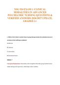 NSG 526 EXAM 1&colon; CLINICAL&NewLine;MODALITIES IN ADVANCED&NewLine;PSYCHIATRIC NURSING QUESTIONS &&NewLine;VERIFIED ANSWERS 2026&sol;2027 UPDATE&period;&NewLine;GRADED A&plus;