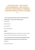 NSG 526 EXAM 2 - ADVANCED&NewLine;PSYCHOTHERAPY AND CLINICAL&NewLine;PRACTICE QUESTIONS & VERIFIED&NewLine;ANSWERS 2026&sol;2027 UPDATE&period; GRADED&NewLine;A&plus;