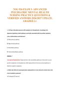 NSG 526 EXAM 3&colon; ADVANCED&NewLine;PSYCHIATRIC MENTAL HEALTH&NewLine;NURSING PRACTICE QUESTIONS &&NewLine;VERIFIED ANSWERS 2026&sol;2027 UPDATE&period;&NewLine;GRADED A&plus;