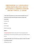 FIREFIGHTER 1 & 2 AND HAZMAT&NewLine;OPERATIONS PRACTICE TEST &num;2&NewLine;QUESTIONS & VERIFIED ANSWERS&NewLine;2026&sol;2027 UPDATE&period; A&plus; GRADE
