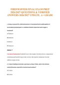 FIREFIGHTER FINAL EXAM PREP&NewLine;2026&sol;2027 QUESTIONS & VERIFIED&NewLine;ANSWERS 2026&sol;2027 UPDATE&period; A&plus; GRADE
