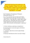 NRNP 6645 Final Exam Psychotherapy with Multiple Modalities Walden University Actual Exam 2026&sol;2027 Complete Exam-Style Questions with Detailed Rationales &vert; 100&percnt; Verified &vert; Pass Guaranteed &ndash; A&plus; Graded