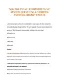NSG 3160 EXAM 1 COMPREHENSIVE&NewLine;REVIEW QUESTIONS & VERIFIED&NewLine;ANSWERS 2026&sol;2027 UPDATE