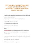 NSG 3160 Exam Compilations with Complete & Verified Solutions