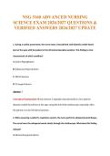 NSG 3160 ADVANCED NURSING&NewLine;SCIENCE EXAM 2026&sol;2027 QUESTIONS &&NewLine;VERIFIED ANSWERS 2026&sol;2027 UPDATE