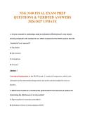 NSG 3160 FINAL EXAM PREP&NewLine;QUESTIONS & VERIFIED ANSWERS&NewLine;2026&sol;2027 UPDATE
