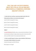 NSG 3160 Exam Compilations with Complete & Verified Solutions