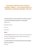 MAGNETIC RESONANCE SAFETY&NewLine;EXPERT &lpar;MRSE&rpar; &ndash; EXAM QUESTIONS &&NewLine;VERIFIED ANSWERS 2026&sol;2027 UPDATE