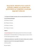 MAGNETIC RESONANCE SAFETY EXPERT &lpar;MRSE&rpar; Exam Compilations with Complete & Verified Solutions