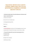 MAGNETIC RESONANCE SAFETY&NewLine;EXPERT &lpar;MRSE&rpar; PRACTICE EXAM&NewLine;QUESTIONS & VERIFIED ANSWERS&NewLine;2026&sol;2027 UPDATE
