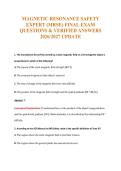 MAGNETIC RESONANCE SAFETY&NewLine;EXPERT &lpar;MRSE&rpar; FINAL EXAM&NewLine;QUESTIONS & VERIFIED ANSWERS&NewLine;2026&sol;2027 UPDATE