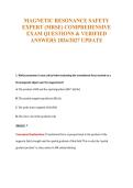 MAGNETIC RESONANCE SAFETY EXPERT &lpar;MRSE&rpar; Exam Compilations with Complete & Verified Solutions