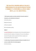 NR 546 PSYCHOPHARMACOLOGY&NewLine;MIDTERM EXAM QUESTIONS NR 546 PSYCHOPHARMACOLOGY&NewLine;MIDTERM EXAM QUESTIONS WITH&NewLine;CORRECT ANSWERS &lpar;LATEST 2026 &sol;&NewLine;2027&rpar;&comma; &lpar;A&plus; GUARANTEE&rpar;&period;