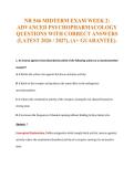 NR 546 MIDTERM EXAM WEEK 2&colon;&NewLine;ADVANCED PSYCHOPHARMACOLOGY&NewLine;QUESTIONS WITH CORRECT ANSWERS&NewLine;&lpar;LATEST 2026 &sol; 2027&rpar;&comma; &lpar;A&plus; GUARANTEE&rpar;&period;