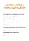NR 546 WEEK 2 ADVANCED&NewLine;PSYCHOPHARMACOLOGY EXAM&NewLine;QUESTIONS WITH CORRECT ANSWERS&NewLine;&lpar;LATEST 2026 &sol; 2027&rpar;&comma; &lpar;A&plus; GUARANTEE&rpar;&period;
