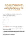 NR 546 PSYCHOPHARMACOLOGY&NewLine;EXAM WEEK 4 - COMPREHENSIVE&NewLine;ASSESSMENT QUESTIONS WITH&NewLine;CORRECT ANSWERS &lpar;LATEST 2026 &sol;&NewLine;2027&rpar;&comma; &lpar;A&plus; GUARANTEE&rpar;&period;
