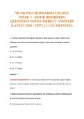 NR 546 PSYCHOPHARMACOLOGY&NewLine;WEEK 3 - MOOD DISORDERS&NewLine;QUESTIONS WITH CORRECT ANSWERS&NewLine;&lpar;LATEST 2026 &sol; 2027&rpar;&comma; &lpar;A&plus; GUARANTEE&rpar;&period;