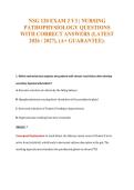 NSG 120 EXAM 2 V3 &vert; NURSING&NewLine;PATHOPHYSIOLOGY QUESTIONS&NewLine;WITH CORRECT ANSWERS &lpar;LATEST&NewLine;2026 &sol; 2027&rpar;&comma; &lpar;A&plus; GUARANTEE&rpar;&period;