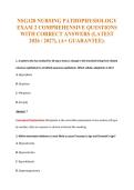 NSG120 NURSING PATHOPHYSIOLOGY&NewLine;EXAM 2 COMPREHENSIVE QUESTIONS&NewLine;WITH CORRECT ANSWERS &lpar;LATEST&NewLine;2026 &sol; 2027&rpar;&comma; &lpar;A&plus; GUARANTEE&rpar;&period;