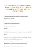 NSG120 NURSING PATHOPHYSIOLOGY&NewLine;EXAM 2 QUESTIONS WITH CORRECT&NewLine;ANSWERS &lpar;LATEST 2026 &sol; 2027&rpar;&comma; &lpar;A&plus;&NewLine;GUARANTEE&rpar;&period;