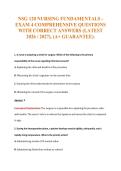 NSG 120 NURSING FUNDAMENTALS -&NewLine;EXAM 4 COMPREHENSIVE QUESTIONS&NewLine;WITH CORRECT ANSWERS &lpar;LATEST&NewLine;2026 &sol; 2027&rpar;&comma; &lpar;A&plus; GUARANTEE&rpar;
