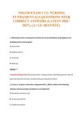 NSG120 EXAM 1 V2&colon; NURSING&NewLine;FUNDAMENTALS QUESTIONS WITH&NewLine;CORRECT ANSWERS &lpar;LATEST 2026 &sol;&NewLine;2027&rpar;&comma; &lpar;A&plus; GUARANTEE&rpar;&period;