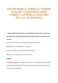 NUR 209 MEDICAL SURGICAL NURSING&NewLine;II EXAM 2 V2 QUESTIONS WITH&NewLine;CORRECT ANSWERS &lpar;LATEST 2026 &sol;&NewLine;2027&rpar;&comma; &lpar;A&plus; GUARANTEE&rpar;&period;