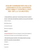 NUR 209 COMPREHENSIVE HEALTH&NewLine;ASSESSMENT EXAM 1 QUESTIONS&NewLine;WITH CORRECT ANSWERS &lpar;LATEST&NewLine;2026 &sol; 2027&rpar;&comma; &lpar;A&plus; GUARANTEE&rpar;&period;