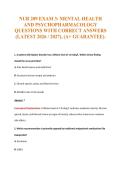 NUR 209 EXAM 3&colon; MENTAL HEALTH&NewLine;AND PSYCHOPHARMACOLOGY&NewLine;QUESTIONS WITH CORRECT ANSWERS&NewLine;&lpar;LATEST 2026 &sol; 2027&rpar;&comma; &lpar;A&plus; GUARANTEE&rpar;&period;