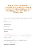 NUR 209 EXAM 4&colon; ADVANCED&NewLine;PEDIATRIC AND MEDICAL-SURGICAL&NewLine;NURSING QUESTIONS WITH CORRECT&NewLine;ANSWERS &lpar;LATEST 2026 &sol; 2027&rpar;&comma; &lpar;A&plus;&NewLine;GUARANTEE&rpar;&period;