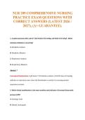 NUR 209 COMPREHENSIVE NURSING&NewLine;PRACTICE EXAM QUESTIONS WITH&NewLine;CORRECT ANSWERS &lpar;LATEST 2026 &sol;&NewLine;2027&rpar;&comma; &lpar;A&plus; GUARANTEE&rpar;&period;
