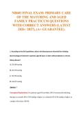 NR601 FINAL EXAM&colon; PRIMARY CARE&NewLine;OF THE MATURING AND AGED&NewLine;FAMILY PRACTICUM QUESTIONS&NewLine;WITH CORRECT ANSWERS &lpar;LATEST&NewLine;2026 &sol; 2027&rpar;&comma; &lpar;A&plus; GUARANTEE&rpar;&period;