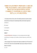 NR601 EXAM PREP&colon; PRIMARY CARE OF&NewLine;THE MATURING AND AGED FAMILY&NewLine;PRACTICUM QUESTIONS WITH&NewLine;CORRECT ANSWERS &lpar;LATEST 2026 &sol;&NewLine;2027&rpar;&comma; &lpar;A&plus; GUARANTEE&rpar;&period;