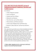 WGU D027 QUIZ BANK 2026&sol;2027&vert; Advanced &NewLine;Pathopharmacological Foundations &vert; Questions and &NewLine;Verified Answers