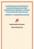 COMPREHENSIVE ENVIRONMENTAL SCIENCE ENTRANCE EXAM PREP &vert; QUESTIONS AND ANSWERS &vert; COMPLETE STUDY GUIDE AND PRACTICE TEST