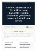 NR 667 Chamberlain CEA Week 8 Exit Exam 2026&sol;2027 &vert; Nursing Assessment Questions & Answers &vert; Latest Exam Review