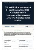 NR 304 Health Assessment II Final Exam 2026&sol;2027 &vert; Comprehensive Assessment Questions & Answers &vert; Updated Final Review