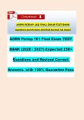 AORN Periop 101 Final Exam TEST &NewLine;BANK &lpar;2026 &sol; 2027&rpar; Expected 250&plus; &NewLine;Questions and Revised Correct &NewLine;Answers&period; with 100&percnt; Guarantee Pass &NewLine;