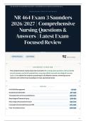 NR 464 Exam 3 Saunders 2026&sol;2027 &vert; Comprehensive Nursing Questions & Answers &vert; Latest Exam-Focused Review