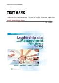 Test Bank for Leadership Roles and Management Functions in Nursing 9th Edition by Marquis&colon; Complete Chapters 1-25 Exam Questions with Rationalized Answers