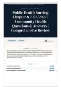 Public Health Nursing Chapter 8 2026&sol;2027 &vert; Community Health Questions & Answers &vert; Comprehensive Review