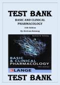 Test Bank for Basic and Clinical Pharmacology 14th Edition by Bertram Katzung&colon; Complete Chapters 1-66 Exam Questions with Rationalized Answers