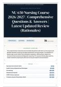 NU 650 Nursing Course 2026&sol;2027 &vert; Comprehensive Questions & Answers &vert; Latest Updated Review &lpar;Rationales&rpar;