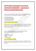 ATI PN Maternal Newborn Final Exam Chamberlain 2026&sol;2027 &ndash; Questions & Answers &lpar;Verified Rationales&rpar;